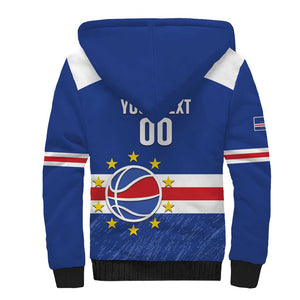 Afro Basketball Custom Cape Verde Sherpa Hoodie Come On Blue Sharks - African Pride