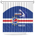 Afro Basketball Custom Cape Verde Shower Curtain Come On Blue Sharks - African Pride