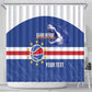 Afro Basketball Custom Cape Verde Shower Curtain Come On Blue Sharks - African Pride