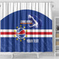 Afro Basketball Custom Cape Verde Shower Curtain Come On Blue Sharks - African Pride