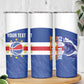 Afro Basketball Custom Cape Verde Skinny Tumbler Come On Blue Sharks - African Pride