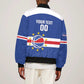 Afro Basketball Custom Cape Verde Sleeve Zip Bomber Jacket Come On Blue Sharks - African Pride