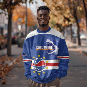 Afro Basketball Custom Cape Verde Sweatshirt Come On Blue Sharks - African Pride