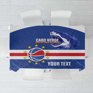 Afro Basketball Custom Cape Verde Tablecloth Come On Blue Sharks - African Pride