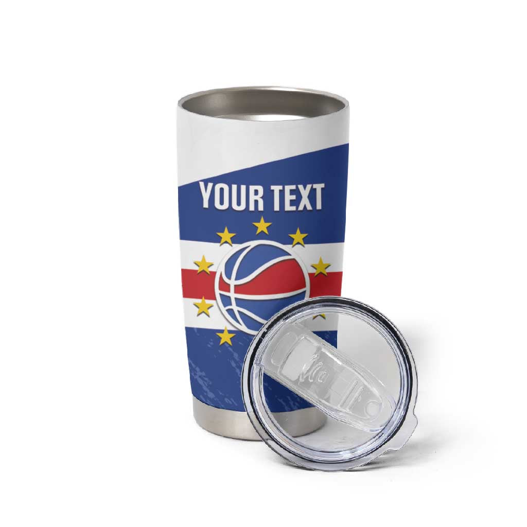 Afro Basketball Custom Cape Verde Tumbler Cup Come On Blue Sharks - African Pride