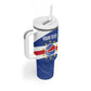 Afro Basketball Custom Cape Verde Tumbler With Handle Come On Blue Sharks - African Pride