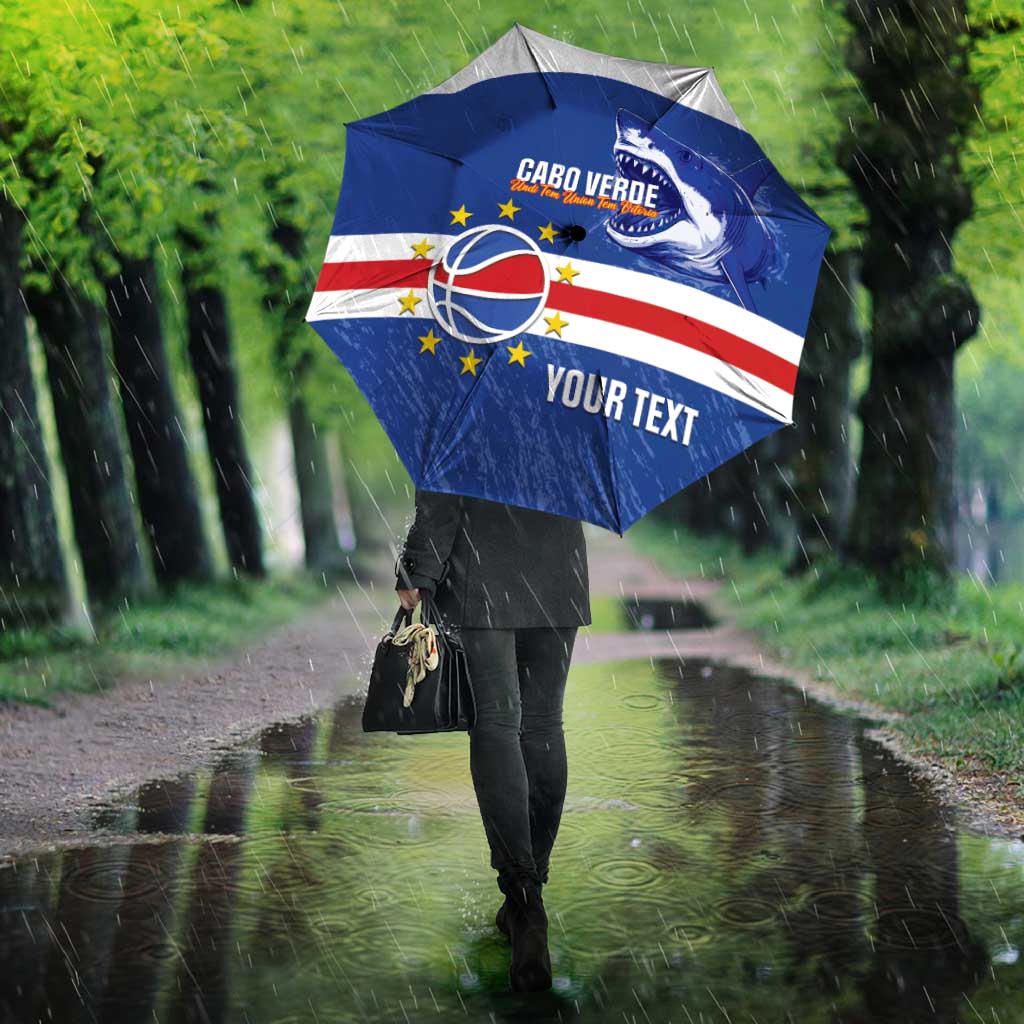Cape Verde Basketball Custom Umbrella Come On Blue Sharks