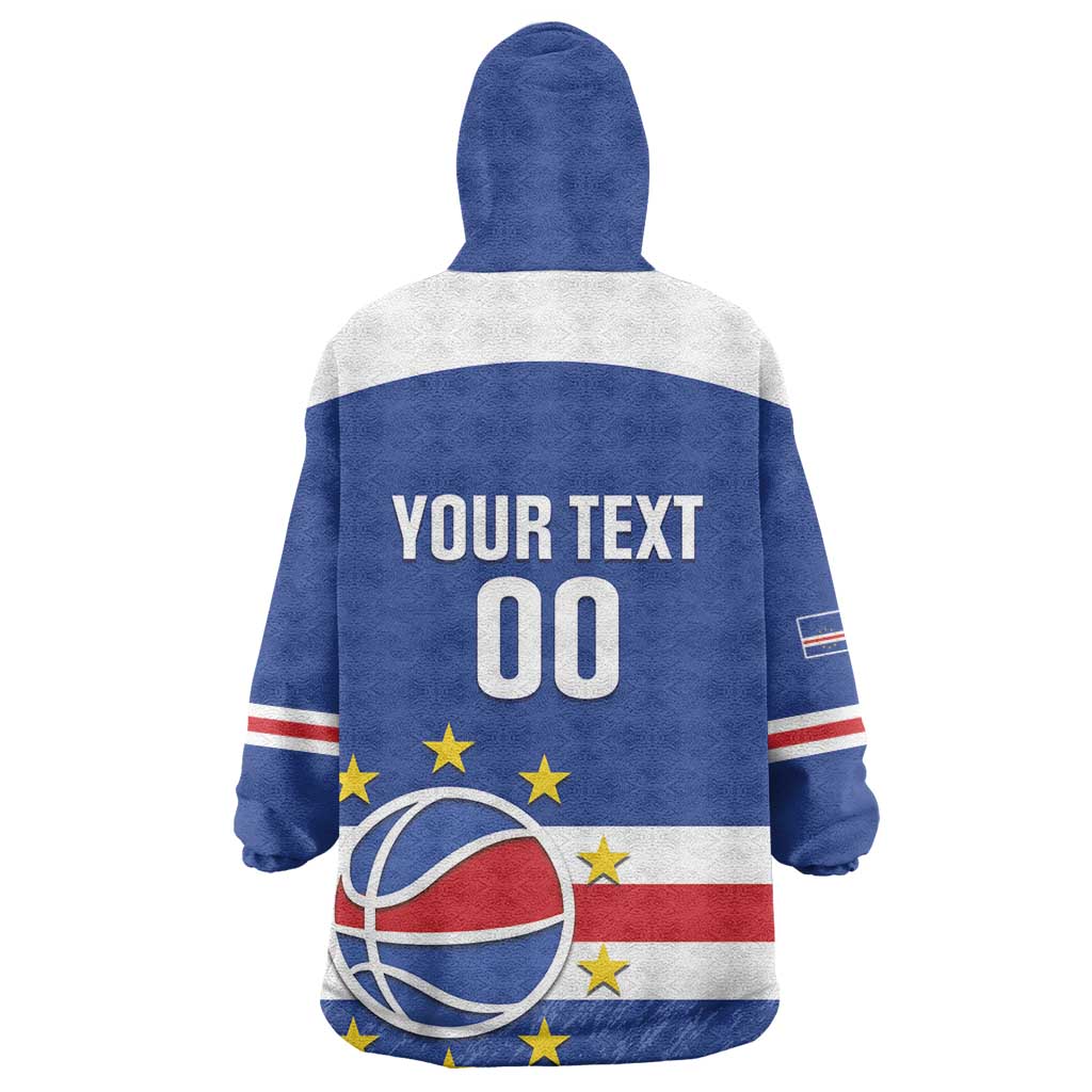 Afro Basketball Custom Cape Verde Wearable Blanket Hoodie Come On Blue Sharks - African Pride