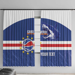 Afro Basketball Custom Cape Verde Window Curtain Come On Blue Sharks - African Pride