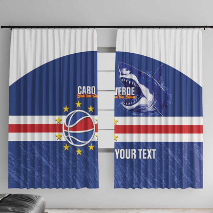 Afro Basketball Custom Cape Verde Window Curtain Come On Blue Sharks - African Pride
