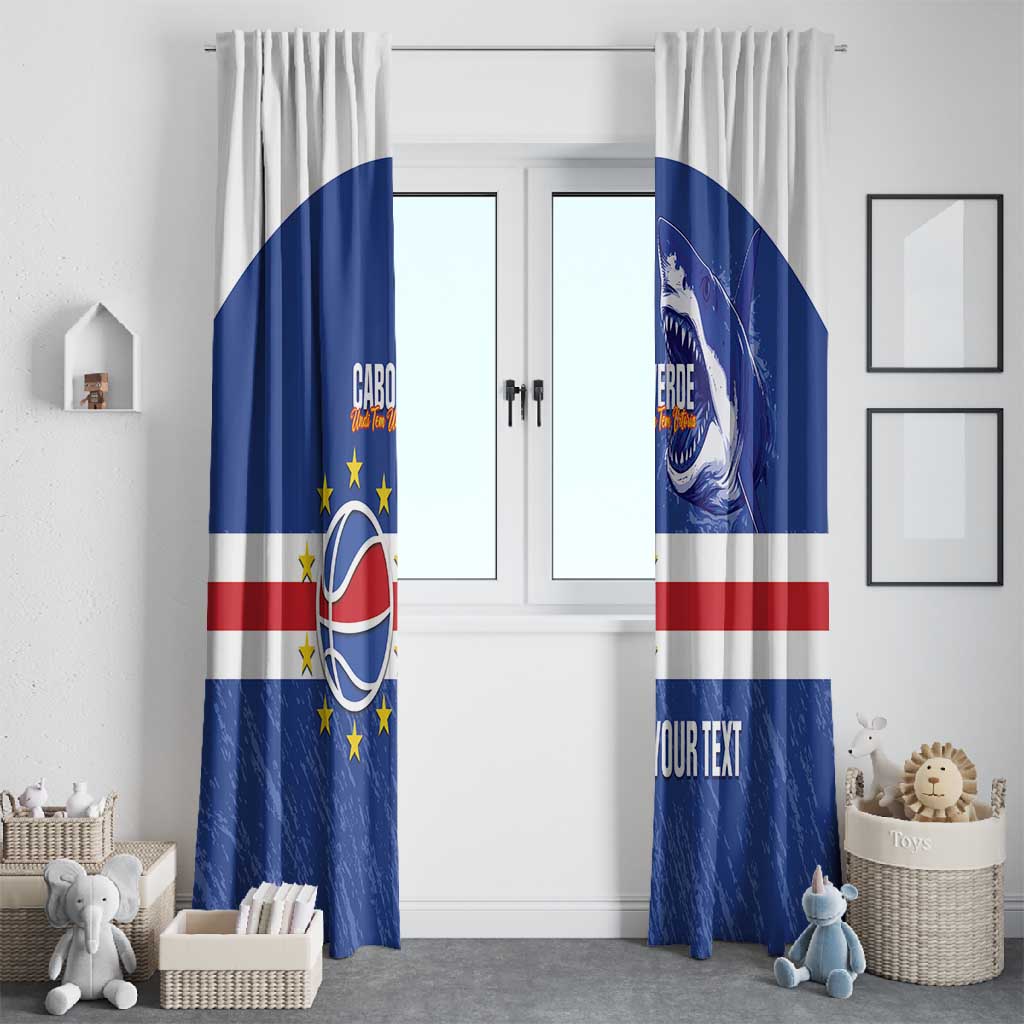 Afro Basketball Custom Cape Verde Window Curtain Come On Blue Sharks - African Pride