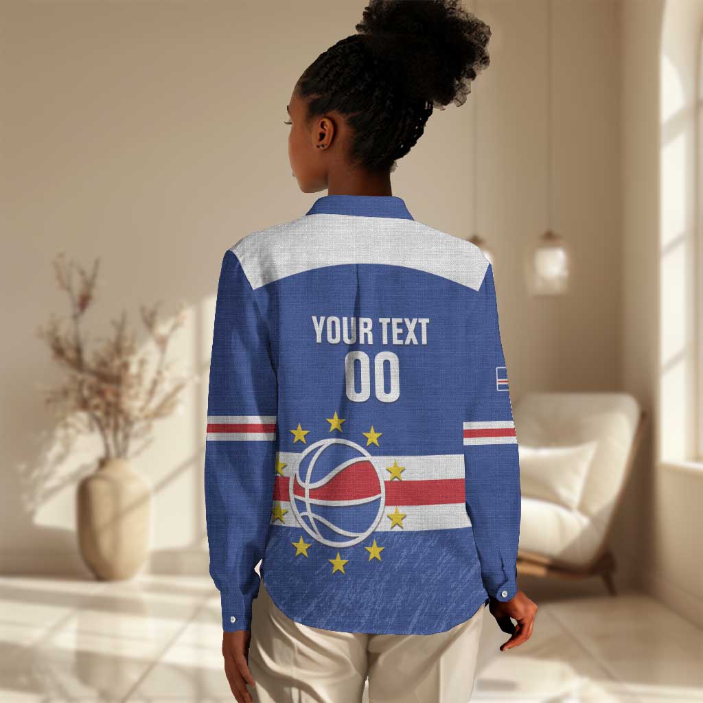 Afro Basketball Custom Cape Verde Women Casual Shirt Come On Blue Sharks - African Pride