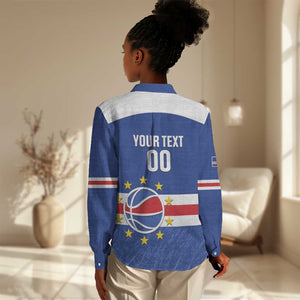 Afro Basketball Custom Cape Verde Women Casual Shirt Come On Blue Sharks - African Pride