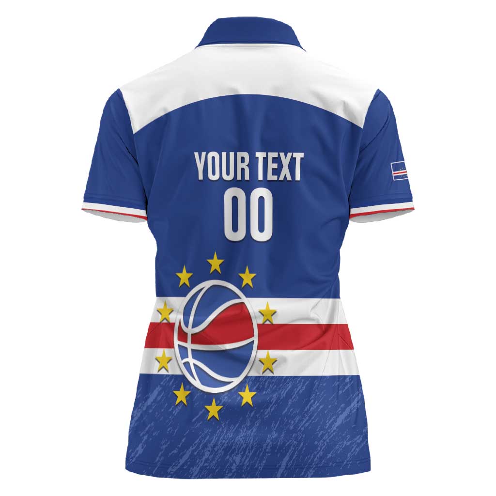Afro Basketball Custom Cape Verde Women Polo Shirt Come On Blue Sharks - African Pride