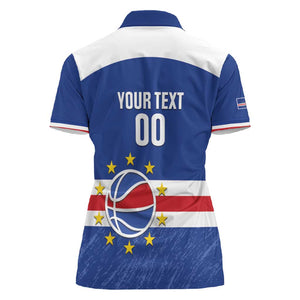Afro Basketball Custom Cape Verde Women Polo Shirt Come On Blue Sharks - African Pride