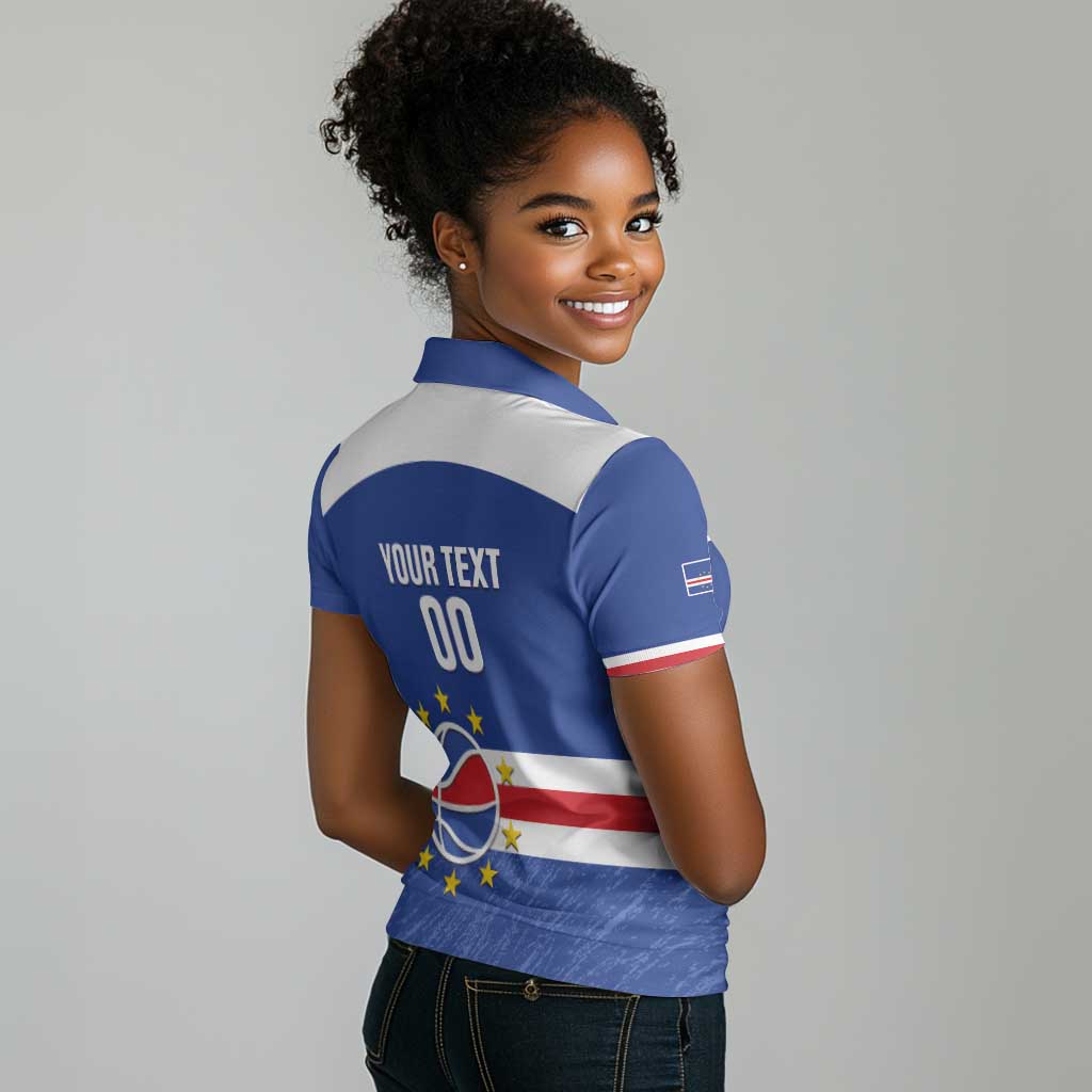 Afro Basketball Custom Cape Verde Women Polo Shirt Come On Blue Sharks - African Pride