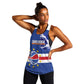 Afro Basketball Custom Cape Verde Women Racerback Tank Come On Blue Sharks - African Pride