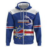 Afro Basketball Custom Cape Verde Zip Hoodie Come On Blue Sharks - African Pride