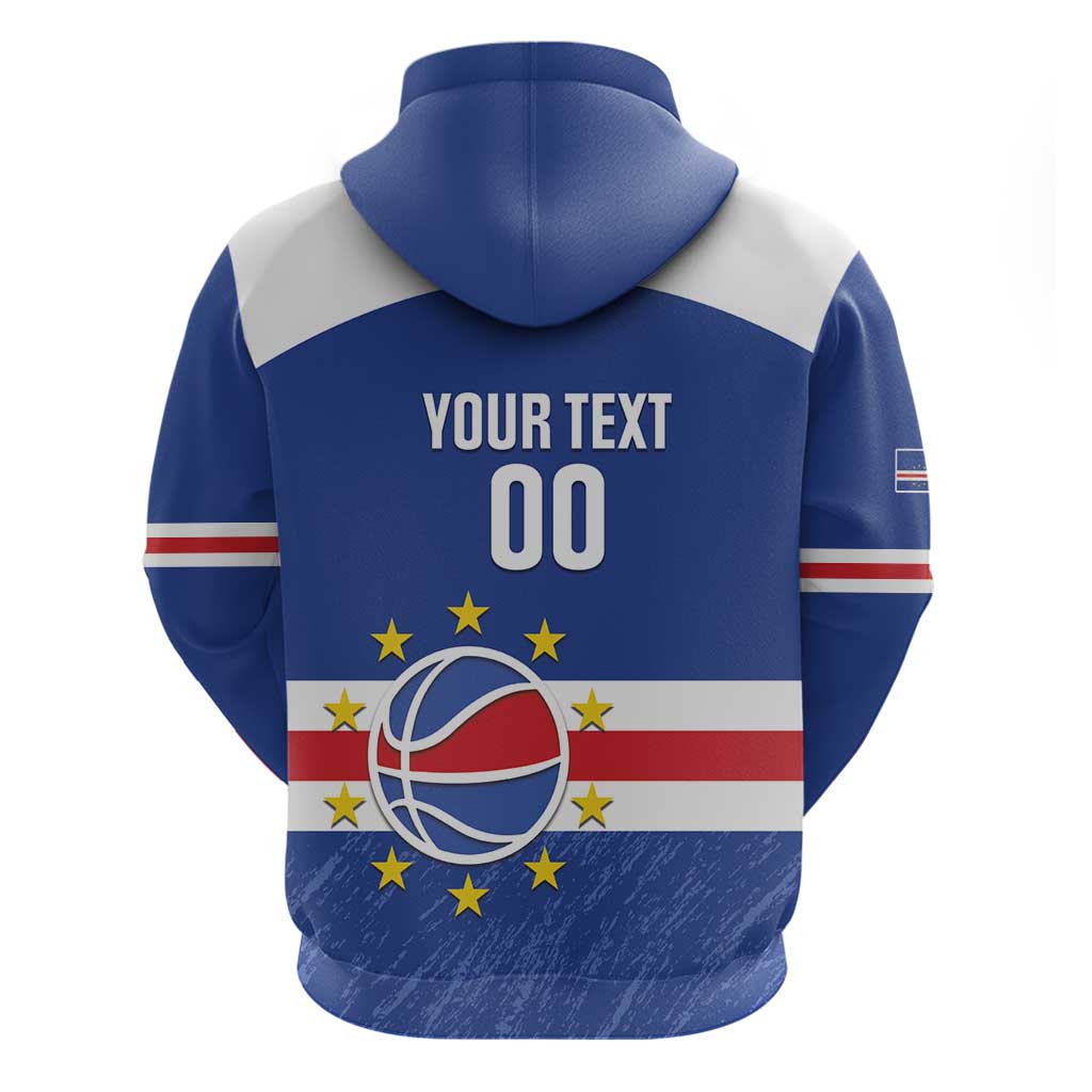 Afro Basketball Custom Cape Verde Zip Hoodie Come On Blue Sharks - African Pride
