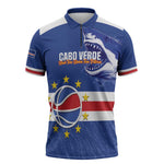 Cape Verde Basketball Custom Zipper Polo Shirt Come On Blue Sharks