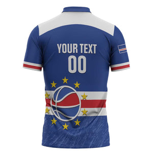 Cape Verde Basketball Custom Zipper Polo Shirt Come On Blue Sharks