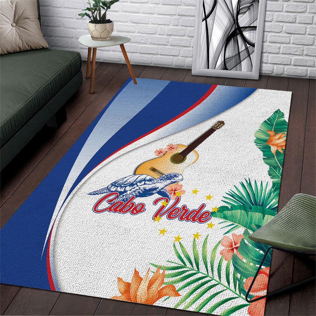 Cavaquinho Cabo Verde Area Rug Cape Verdean Instrument Tropical Sea Turtle