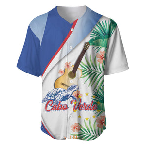 Cavaquinho Cabo Verde Baseball Jersey Cape Verdean Instrument Tropical Sea Turtle