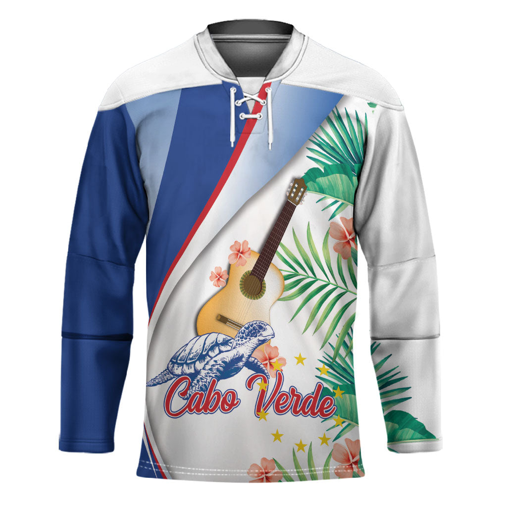 Cavaquinho Cabo Verde Hockey Jersey Cape Verdean Instrument Tropical Sea Turtle