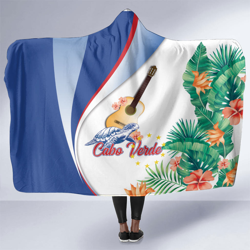 Cavaquinho Cabo Verde Hooded Blanket Cape Verdean Instrument Tropical Sea Turtle