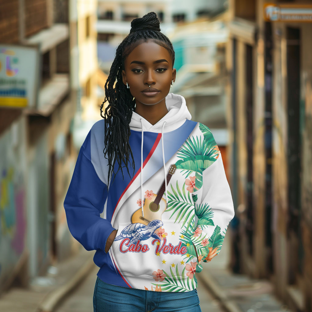 Cavaquinho Cabo Verde Hoodie Cape Verdean Instrument Tropical Sea Turtle