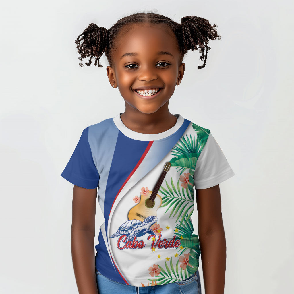 Cavaquinho Cabo Verde Kid T shirt Cape Verdean Instrument Tropical Sea Turtle