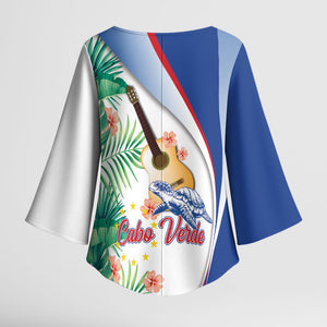 Cavaquinho Cabo Verde Kimono Sleeve Blouse Cape Verdean Instrument Tropical Sea Turtle