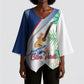 Cavaquinho Cabo Verde Kimono Sleeve Blouse Cape Verdean Instrument Tropical Sea Turtle