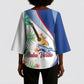 Cavaquinho Cabo Verde Kimono Sleeve Blouse Cape Verdean Instrument Tropical Sea Turtle