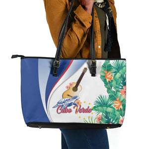 Cavaquinho Cabo Verde Leather Tote Bag Cape Verdean Instrument Tropical Sea Turtle
