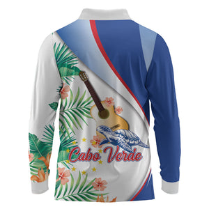 Cavaquinho Cabo Verde Long Sleeve Polo Shirt Cape Verdean Instrument Tropical Sea Turtle