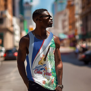 Cavaquinho Cabo Verde Men Tank Top Cape Verdean Instrument Tropical Sea Turtle