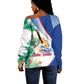 Cavaquinho Cabo Verde Off Shoulder Sweater Cape Verdean Instrument Tropical Sea Turtle