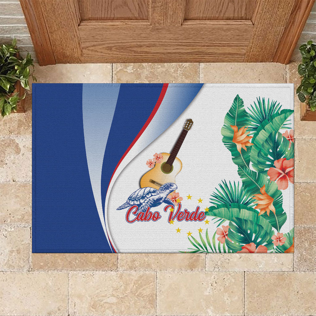 Cavaquinho Cabo Verde Rubber Doormat Cape Verdean Instrument Tropical Sea Turtle