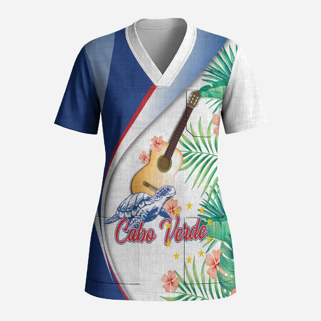 Cavaquinho Cabo Verde Scrub Top Cape Verdean Instrument Tropical Sea Turtle