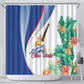 Cavaquinho Cabo Verde Shower Curtain Cape Verdean Instrument Tropical Sea Turtle