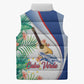 Cavaquinho Cabo Verde Sleeveless Puffer Jacket Cape Verdean Instrument Tropical Sea Turtle
