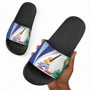 Cavaquinho Cabo Verde Slide Sandals Cape Verdean Instrument Tropical Sea Turtle