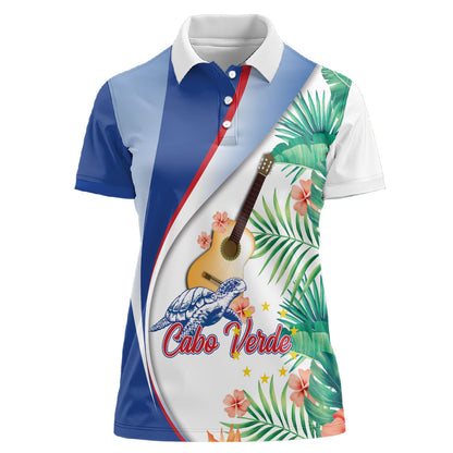 Cavaquinho Cabo Verde Women Polo Shirt Cape Verdean Instrument Tropical Sea Turtle
