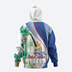 Cavaquinho Cabo Verde Zip Hoodie Cape Verdean Instrument Tropical Sea Turtle
