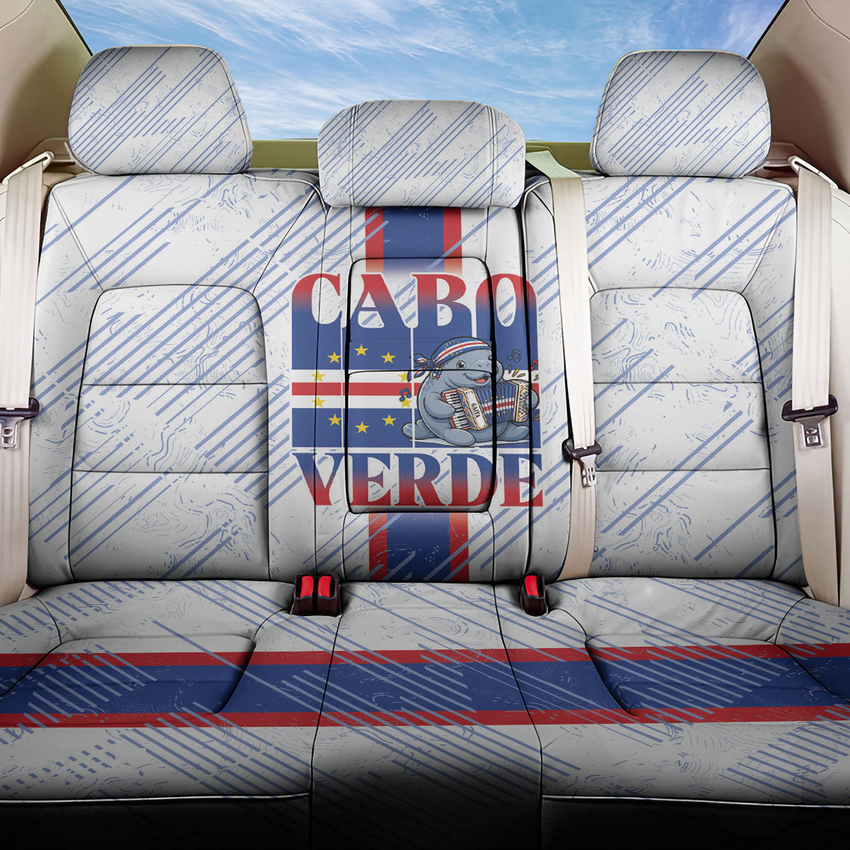 Accordion Gaita Cabo Verde Back Car Seat Cover Cape Verdean Instrument Cute Manatee