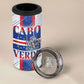 Accordion Gaita Cabo Verde 4 in 1 Can Cooler Tumbler Cape Verdean Instrument Cute Manatee