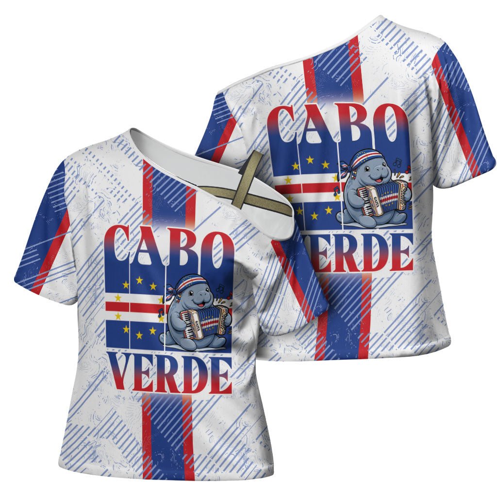 Accordion Gaita Cabo Verde Cross Shoulder Shirt Cape Verdean Instrument Cute Manatee