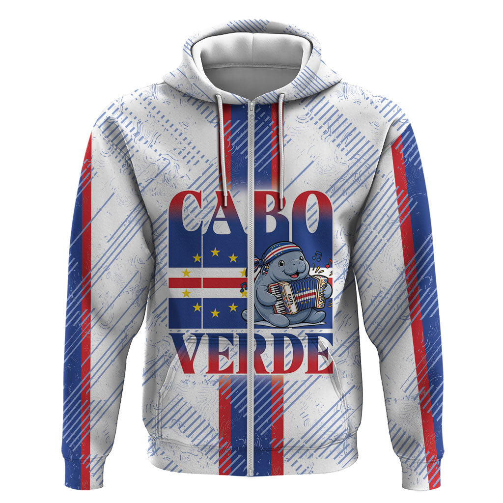 Accordion Gaita Cabo Verde Hoodie Cape Verdean Instrument Cute Manatee