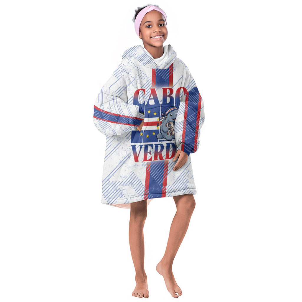 Accordion Gaita Cabo Verde Kid Wearable Blanket Hoodie Cape Verdean Instrument Cute Manatee
